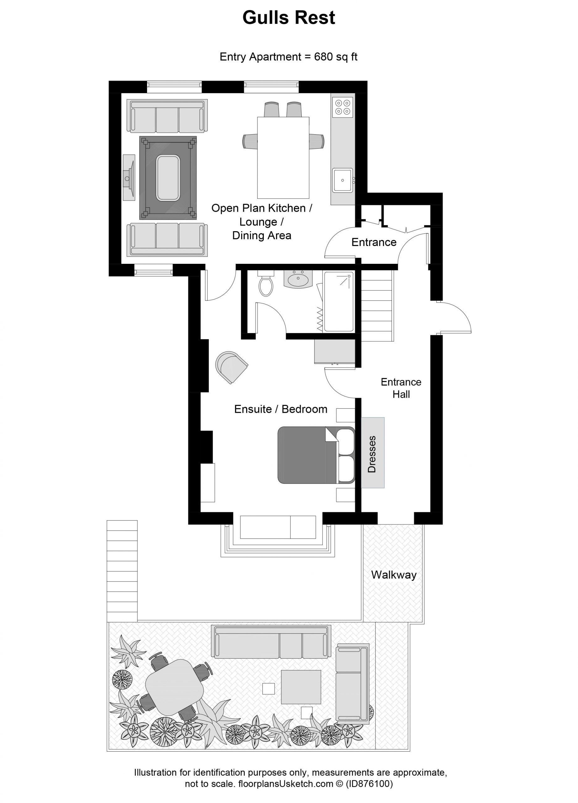 Floorplan Gulls Rest Luxury self-catering Apartment in Hythe
