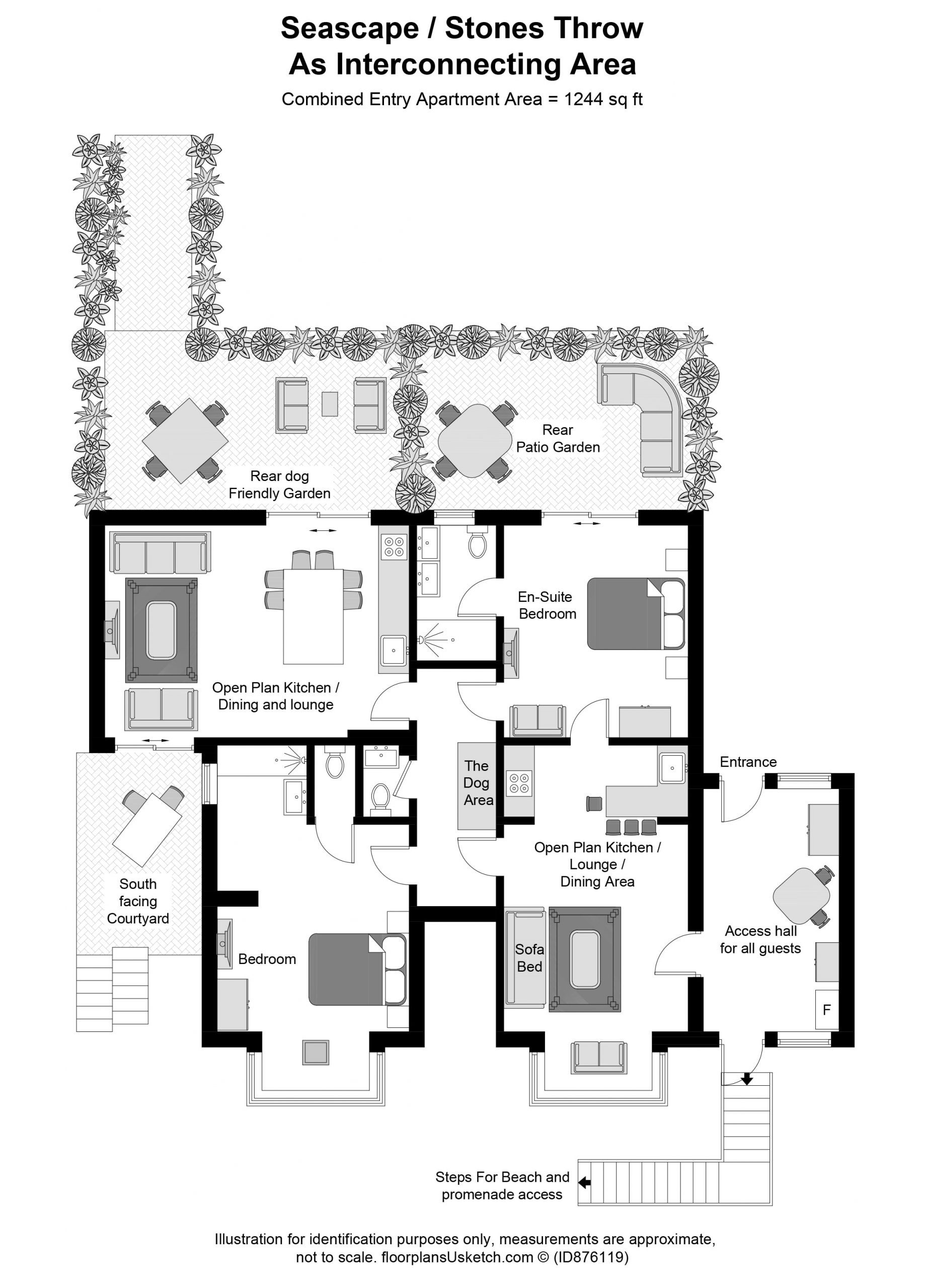 Floorplan Seascape / Stones Throw Luxury Apartment Kent. Places to stay in Hythe